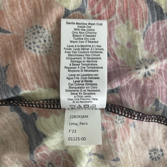 Nation LTD Los Angeles Floral Top Size Medium Popover Peasant Long Sleeve Boho - Picture 4 of 9